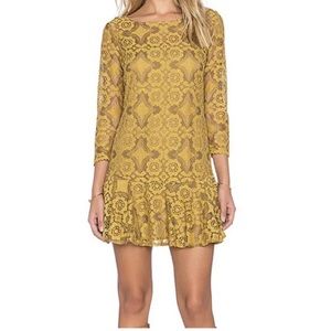FREE PEOPLE Dandelion Yellow Lace Dress 6